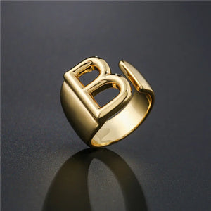 Adjustable Opening Ring Initials