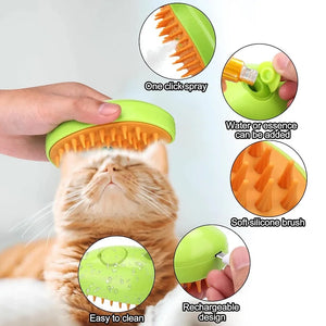 Cat Steam Brush  3 in 1 Electric Spray Cat Hair Brushes for Massage