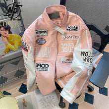 Load image into Gallery viewer, Pink Motorcycle  Jacket Unisex American
