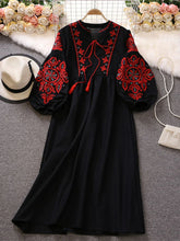 Load image into Gallery viewer, Women Embroidery  Dress Long-sleeve
