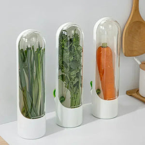 Refrigerator Herb Crisper Saver Pod Container Vegetable Preserving Bottle Keep Herb/Cilantro/Mint/Parsley/Asparagus Fresh Green