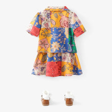 Load image into Gallery viewer, Toodler  2pcs Ethnic Floral Print Shirt and Skirt Set
