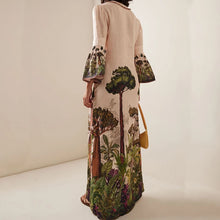 Load image into Gallery viewer, Summer  Vintage Trees Long Dress Summer Flare Sleeve Boho Maxi Dress
