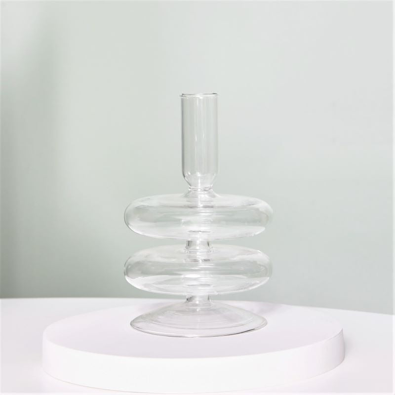 Taper Candle Holders Glass Decoration