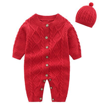 Load image into Gallery viewer, Newborn  Baby Girls Knit  Romper
